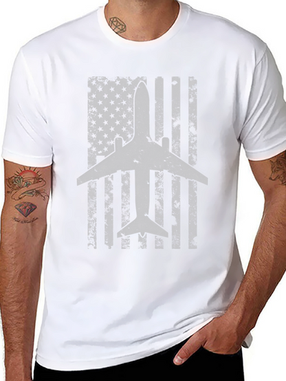 Airplane American Flag T-Shirt