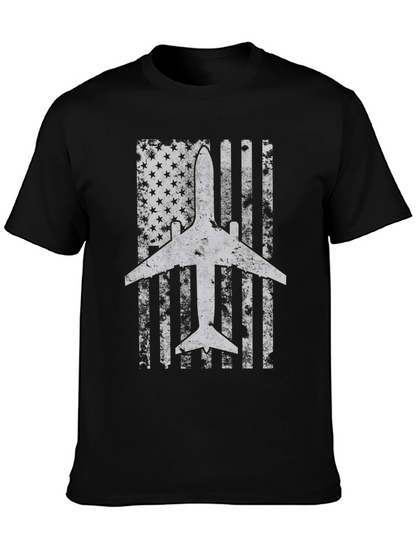 Airplane American Flag T-Shirt
