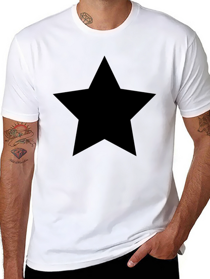 Bold Black Star T-Shirt - Stylish Mens Tee