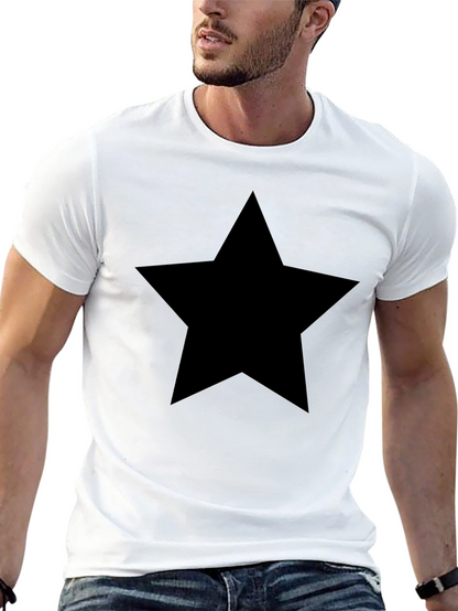 Bold Black Star T-Shirt - Stylish Mens Tee