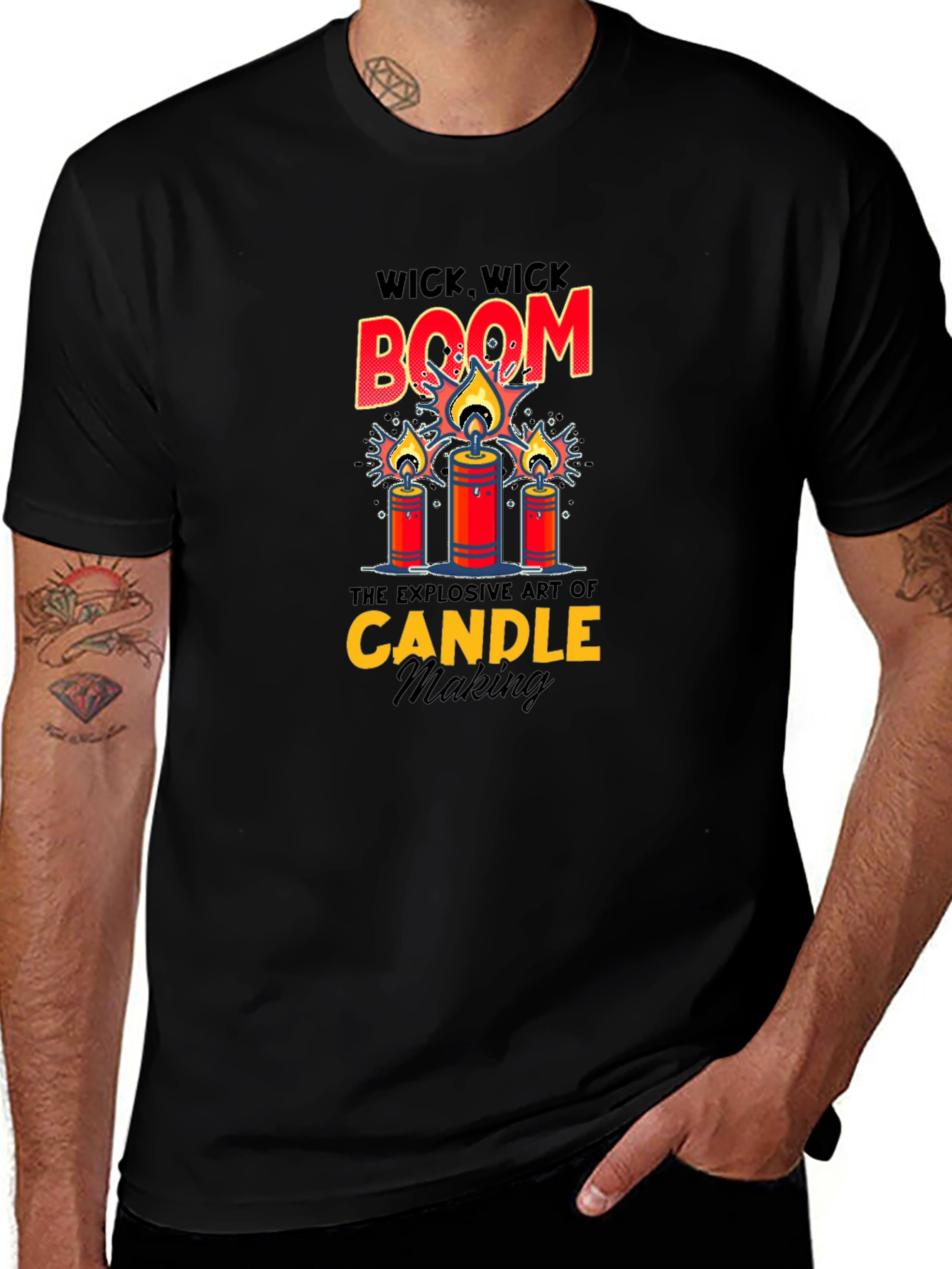 Wick Wick Boom Candle Making T-Shirt