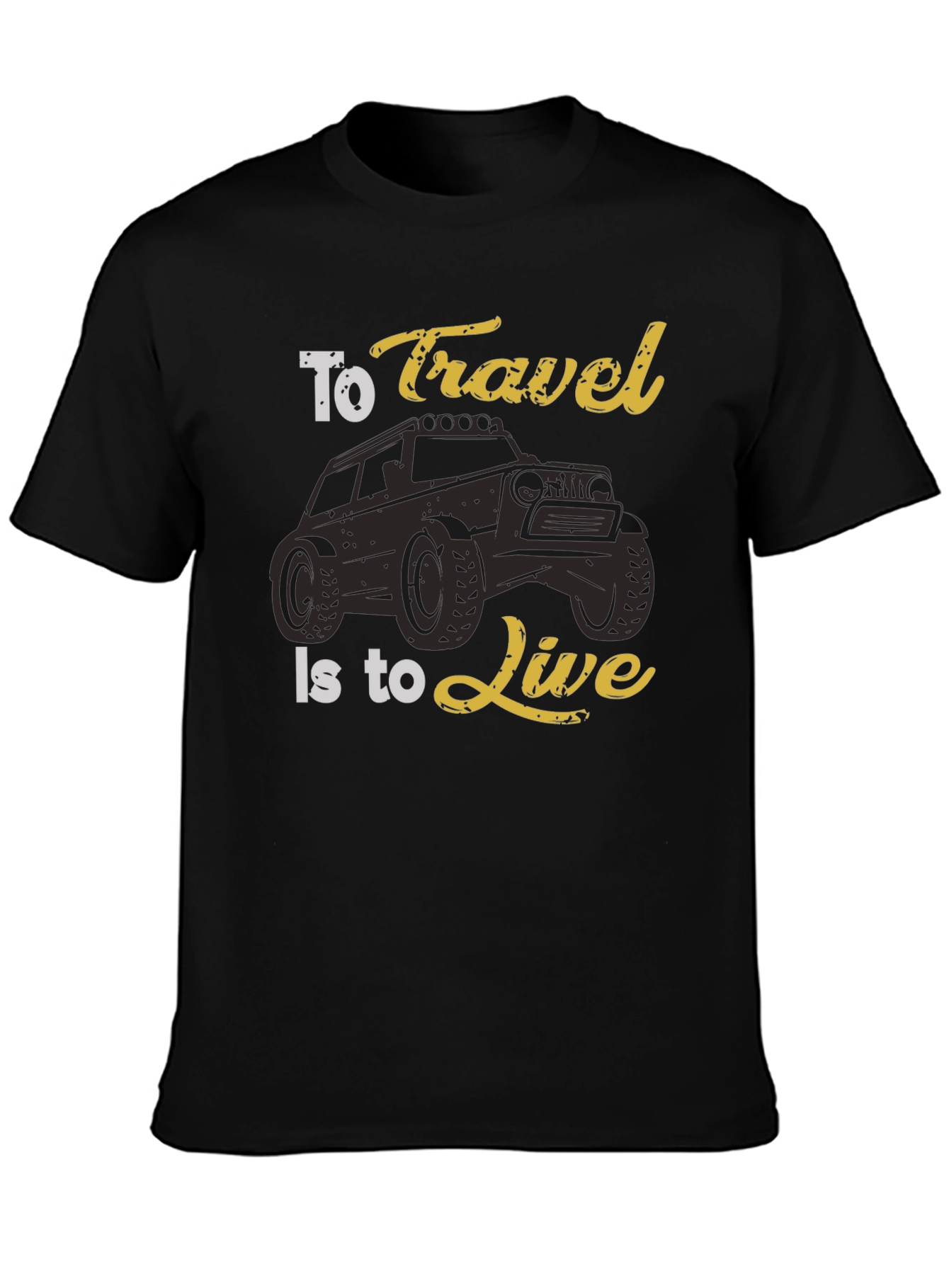 Travel to Live Black Graphic Tee for Adventurers