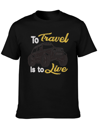 Travel to Live Black Graphic Tee for Adventurers