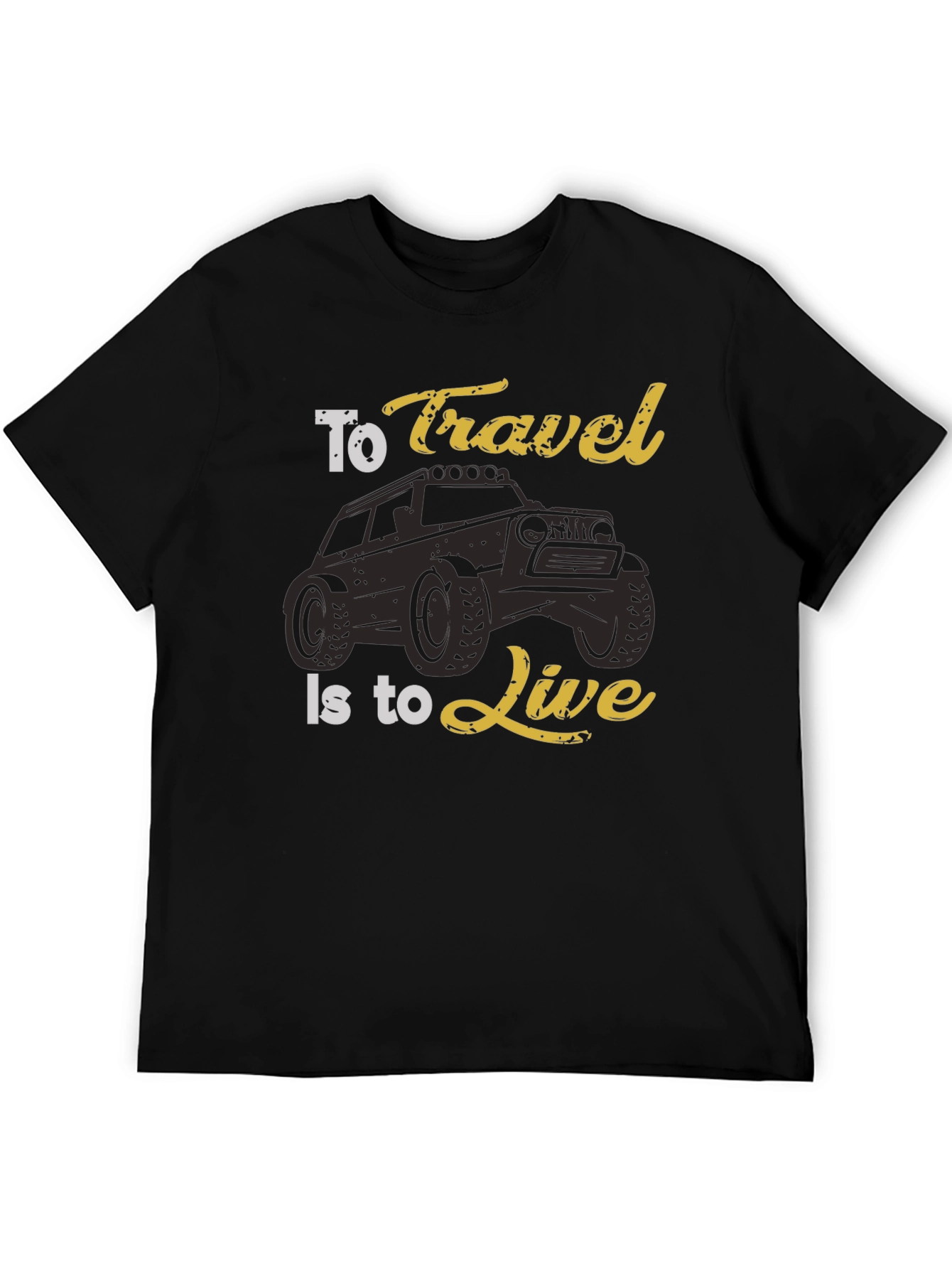 Travel to Live Black Graphic Tee for Adventurers