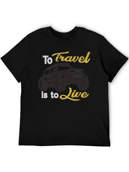 Travel to Live Black Graphic Tee for Adventurers