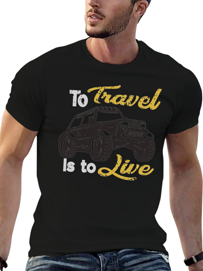 Travel to Live Black Graphic Tee for Adventurers