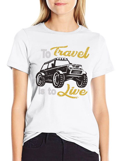Travel to Live Black Graphic Tee for Adventurers