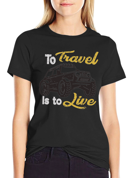 Travel to Live Black Graphic Tee for Adventurers