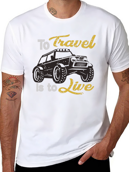 Travel to Live Black Graphic Tee for Adventurers