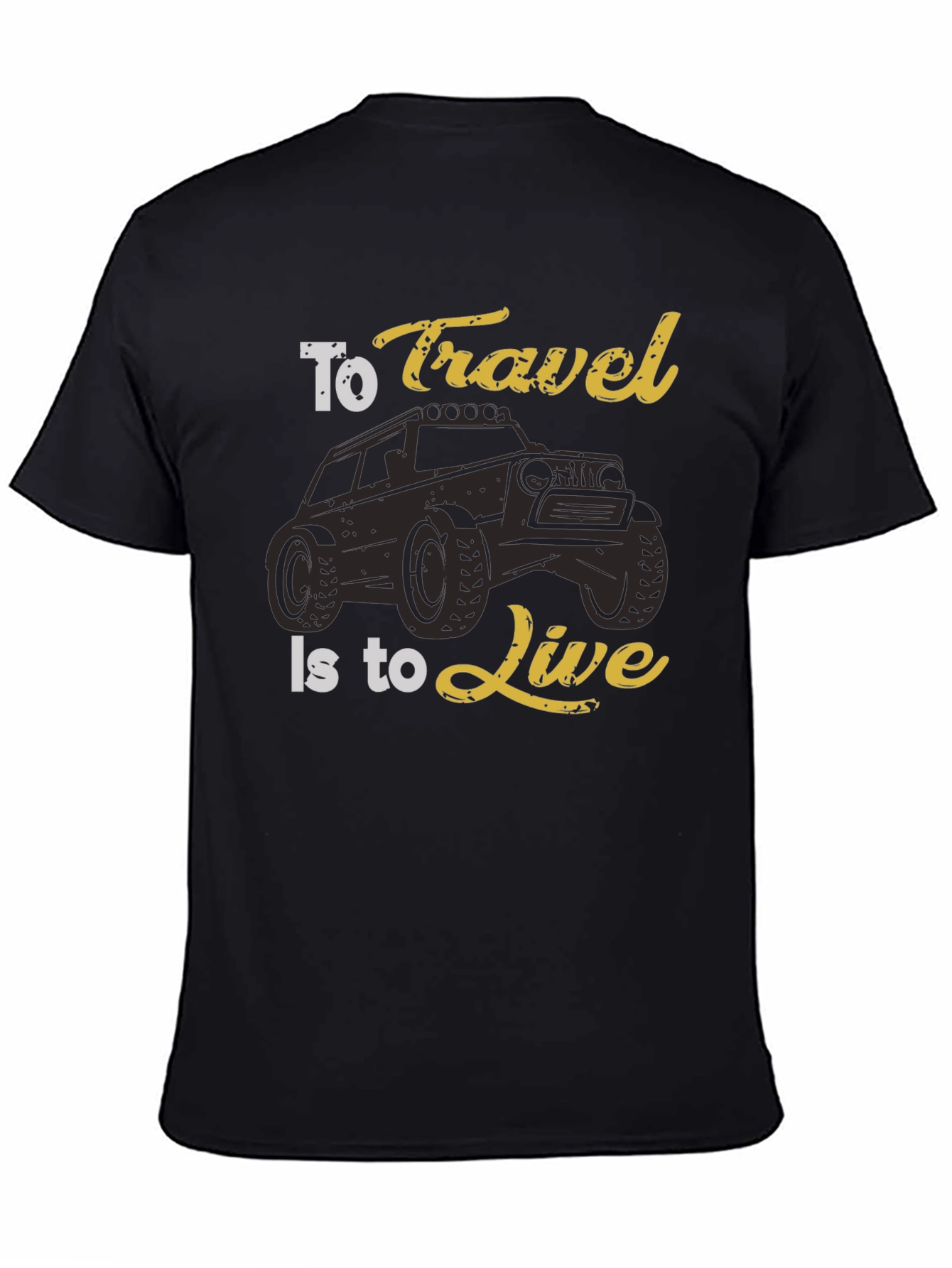 Travel to Live Black Graphic Tee for Adventurers