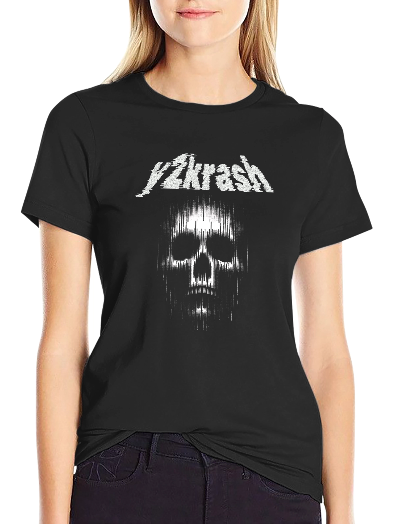 Y2krash Skull Graphic Black T-Shirt