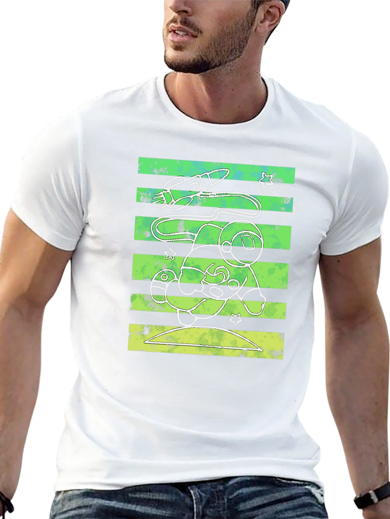 Astronaut Graphic Print Crew Neck T-Shirt