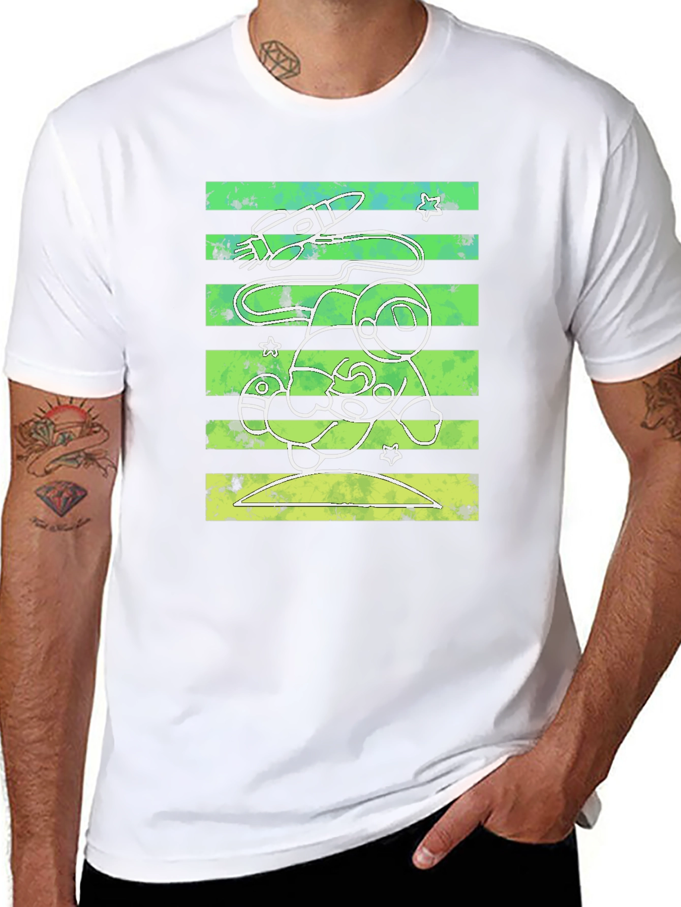 Astronaut Graphic Print Crew Neck T-Shirt