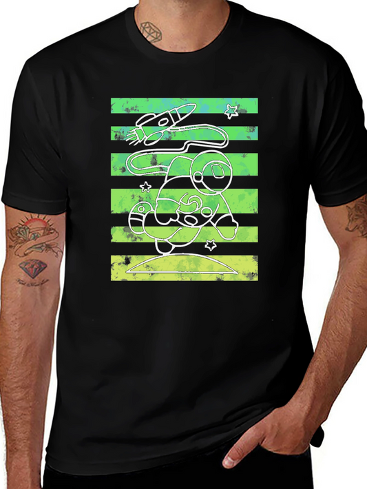 Astronaut Graphic Print Crew Neck T-Shirt