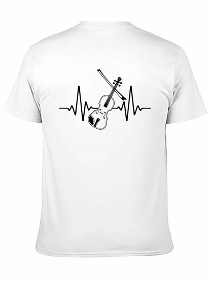 Violin Heartbeat Graphic Tee - Music Lover T-Shirt