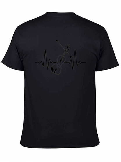Violin Heartbeat Graphic Tee - Music Lover T-Shirt