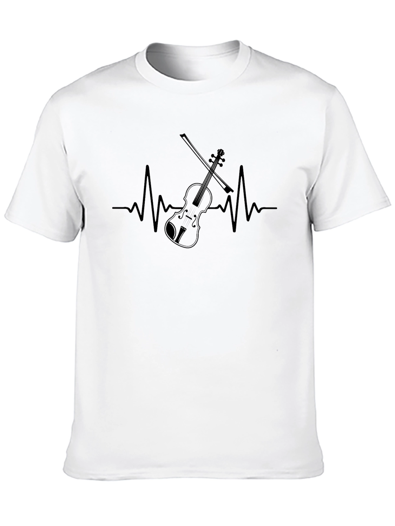 Violin Heartbeat Graphic Tee - Music Lover T-Shirt