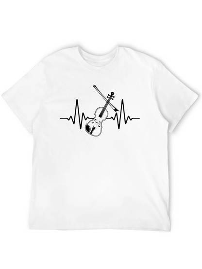 Violin Heartbeat Graphic Tee - Music Lover T-Shirt