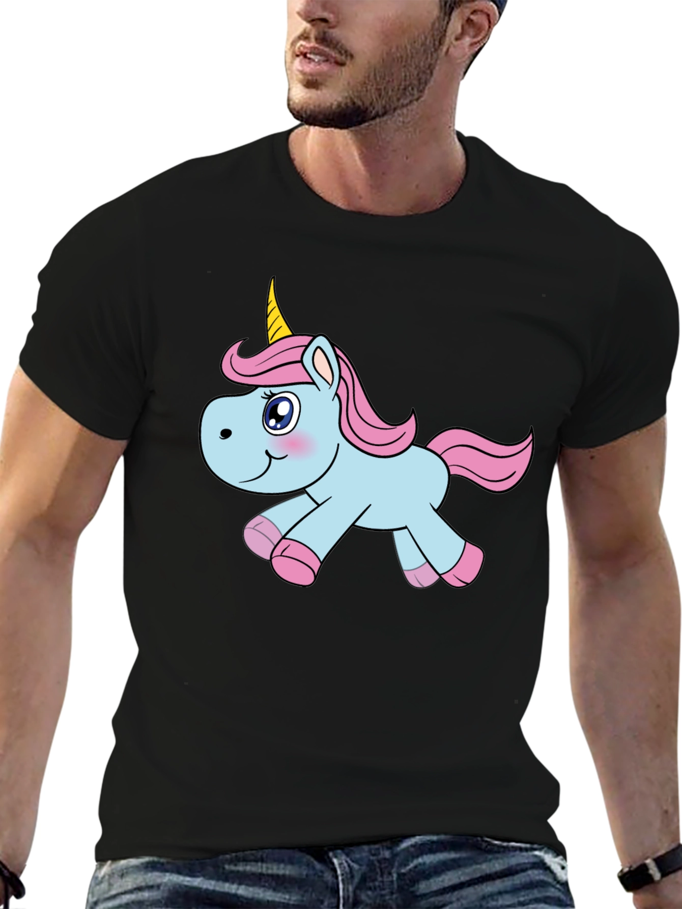 Unicorn Graphic Black T-Shirt