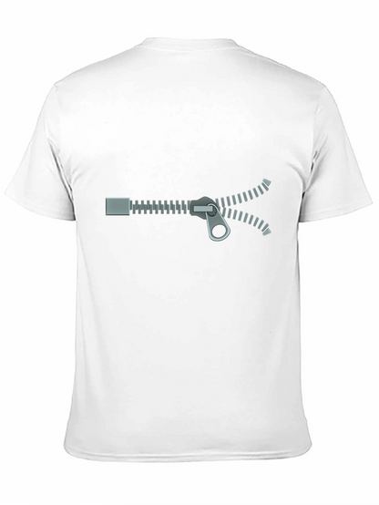 Zipper Graphic T-Shirt - Novelty Design
