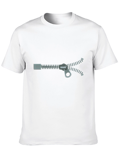 Zipper Graphic T-Shirt - Novelty Design