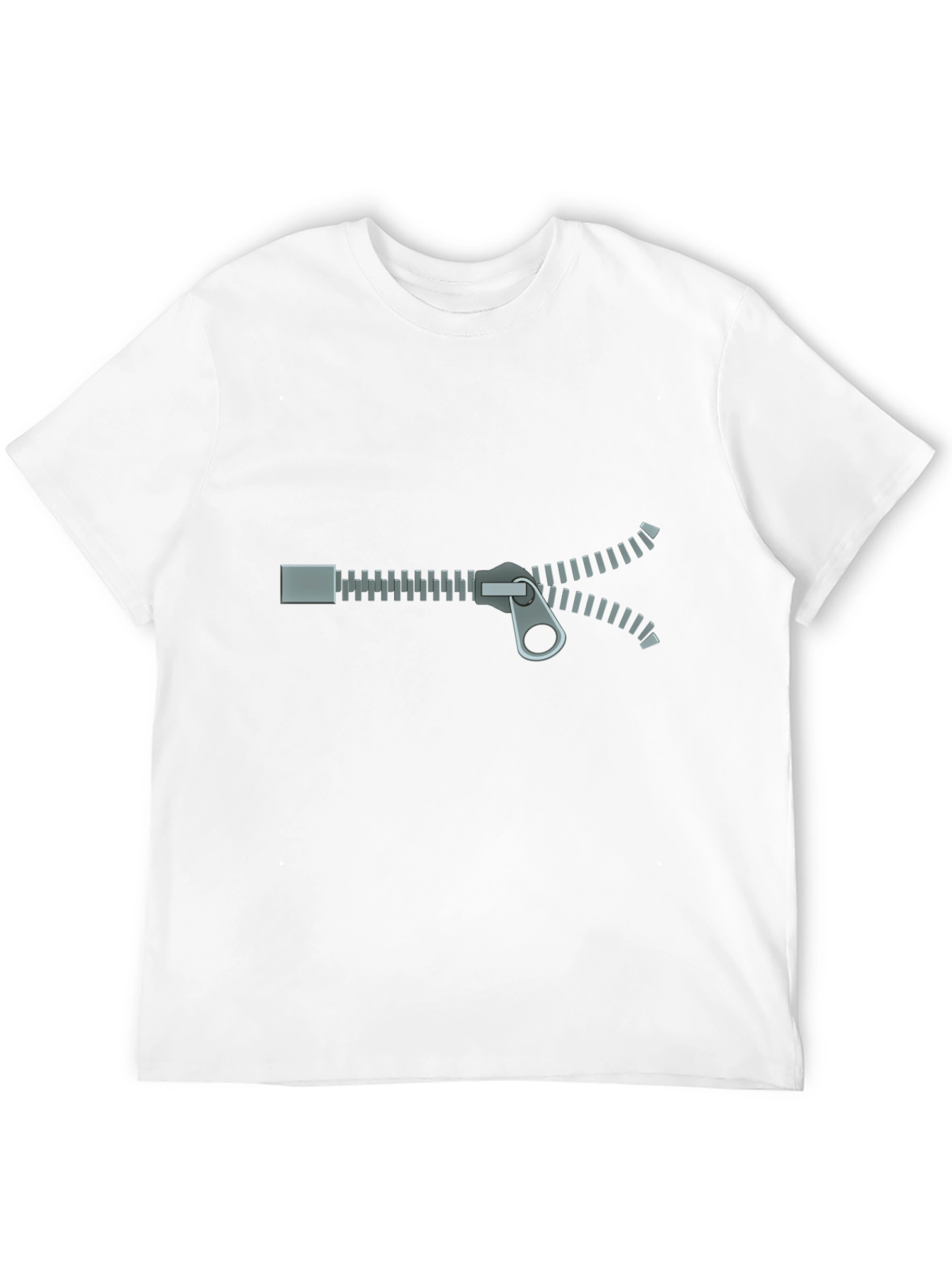 Zipper Graphic T-Shirt - Novelty Design