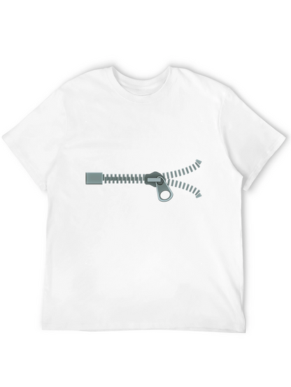 Zipper Graphic T-Shirt - Novelty Design