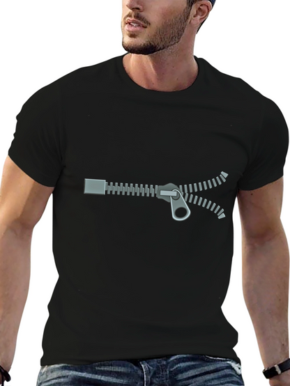 Zipper Graphic T-Shirt - Novelty Design