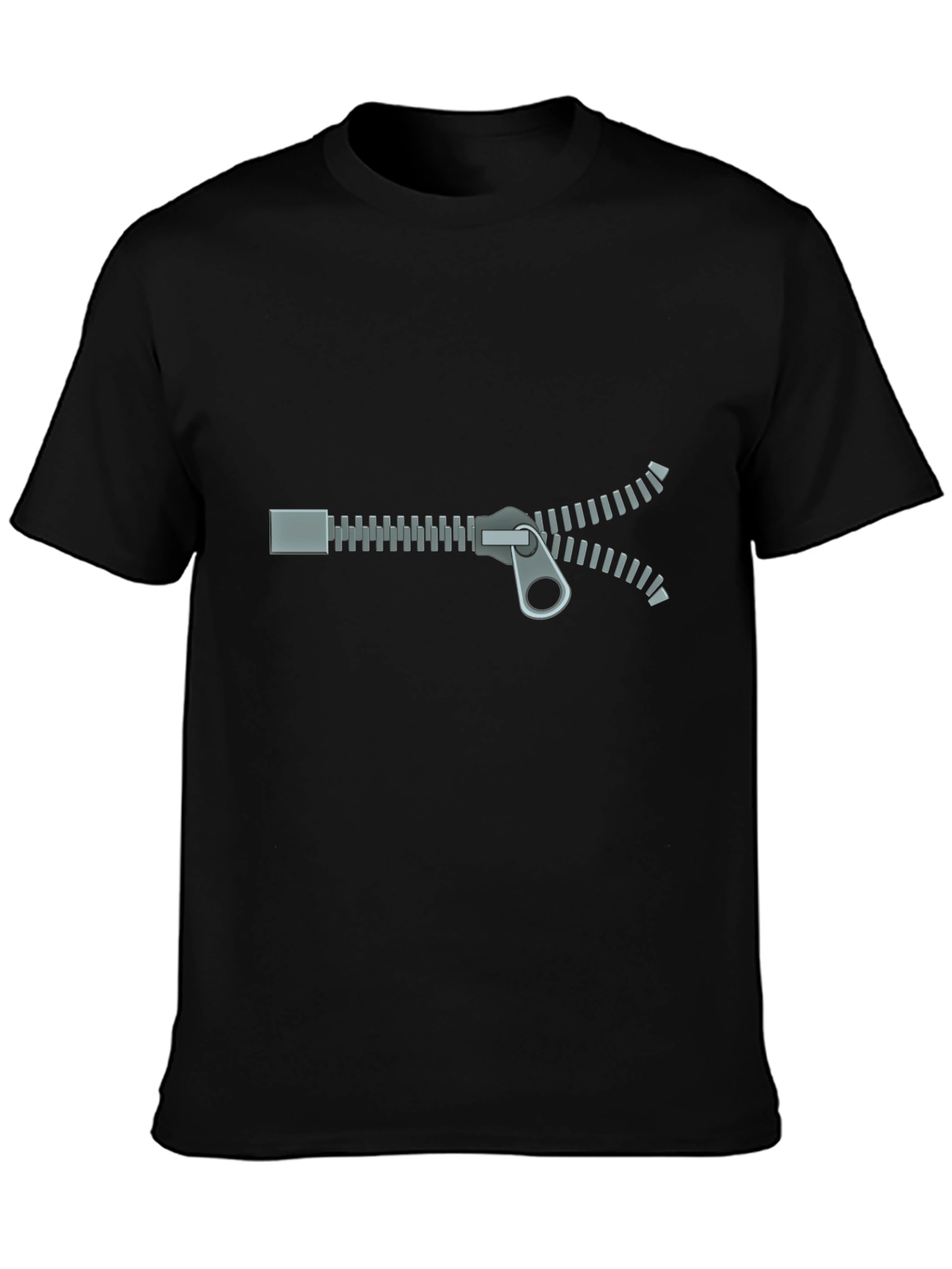 Zipper Graphic T-Shirt - Novelty Design