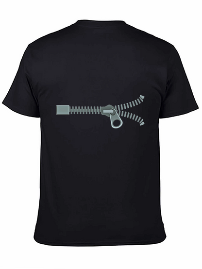 Zipper Graphic T-Shirt - Novelty Design
