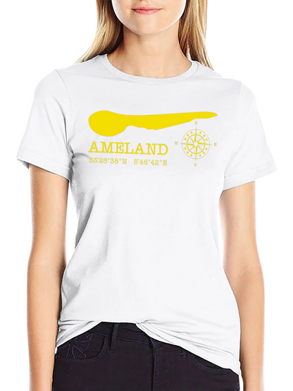 Ameland Island Coordinates T-Shirt - Black