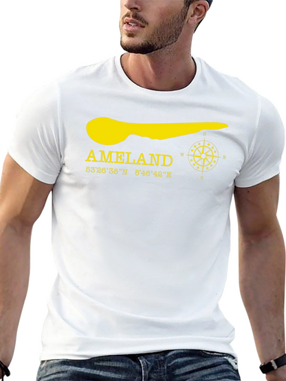 Ameland Island Coordinates T-Shirt - Black