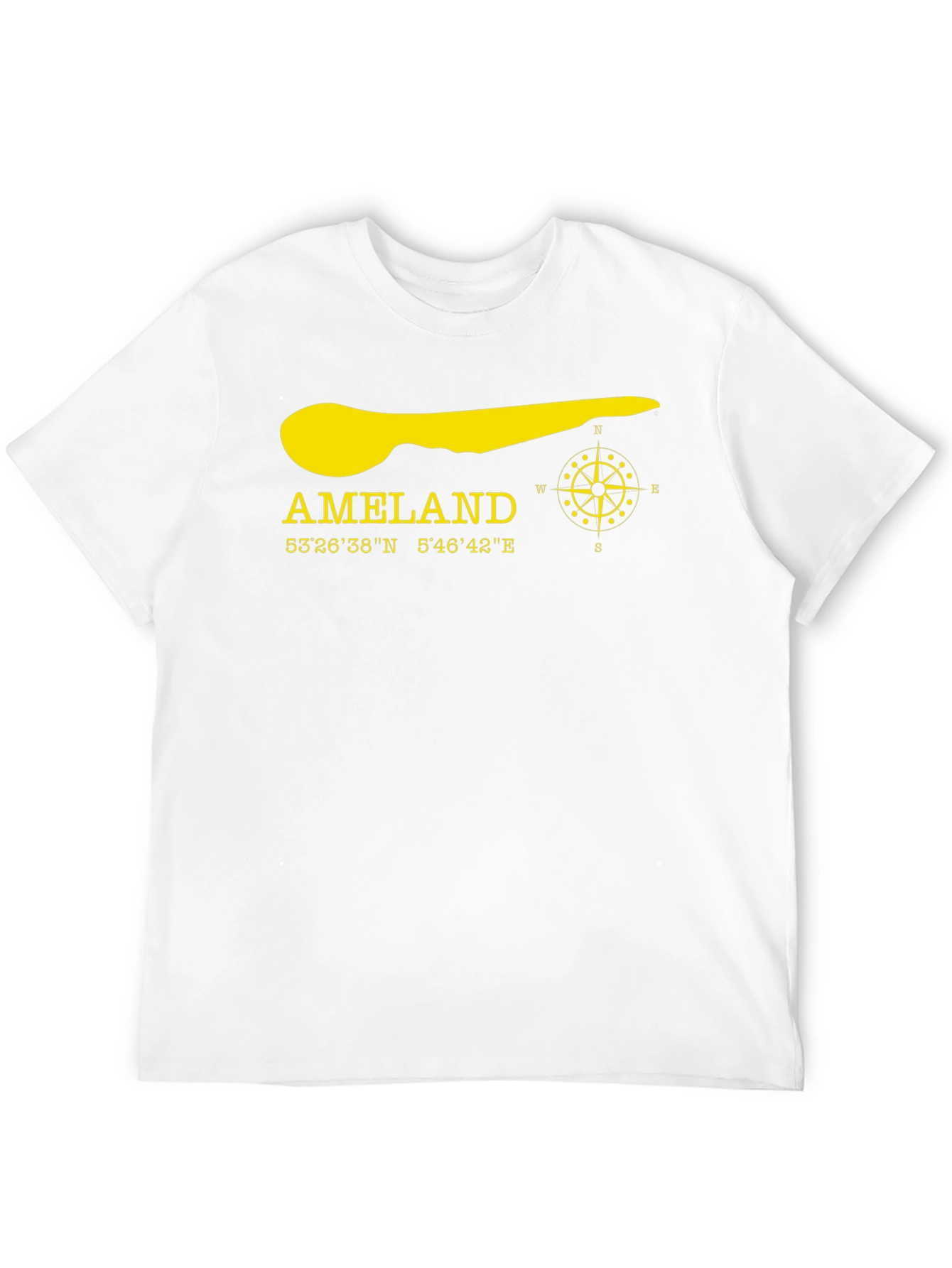 Ameland Island Coordinates T-Shirt - Black