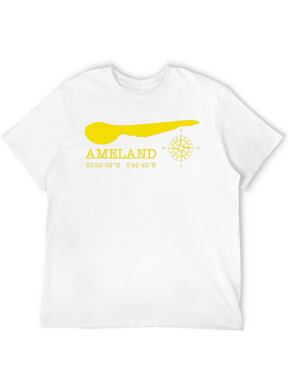Ameland Island Coordinates T-Shirt - Black