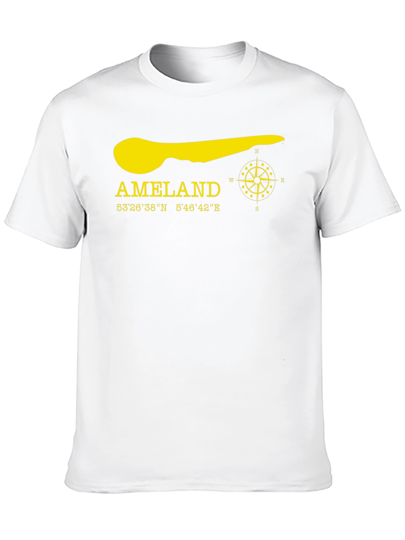 Ameland Island Coordinates T-Shirt - Black