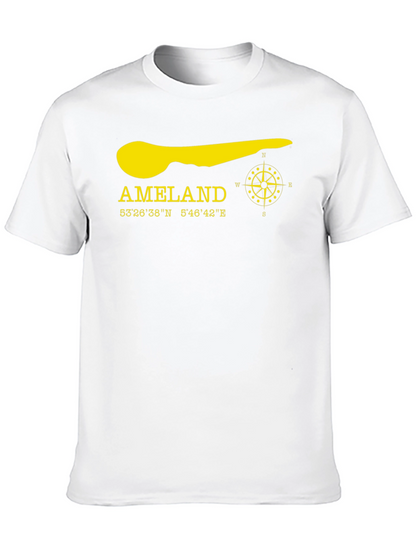 Ameland Island Coordinates T-Shirt - Black