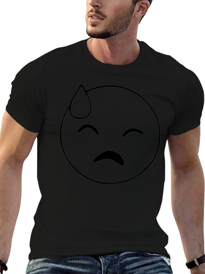 Black Emoji Sweat Drop Graphic Tee