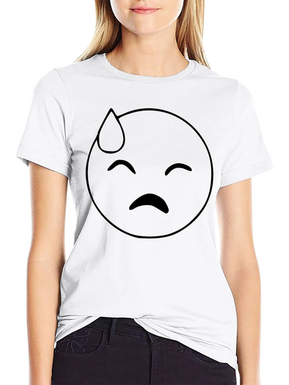 Black Emoji Sweat Drop Graphic Tee