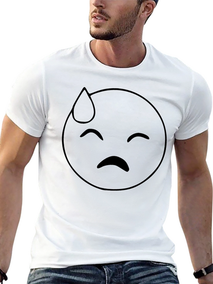 Black Emoji Sweat Drop Graphic Tee