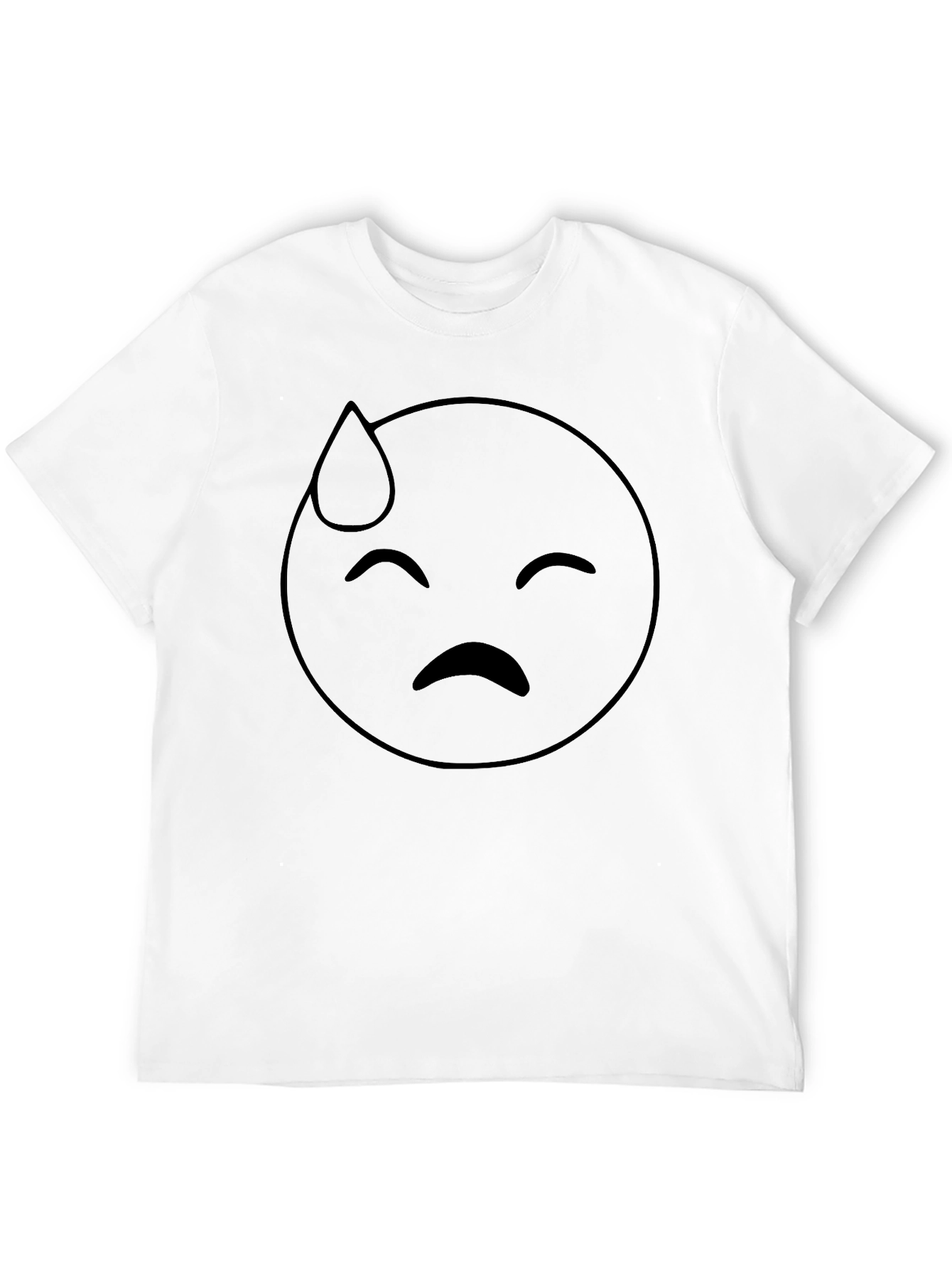 Black Emoji Sweat Drop Graphic Tee