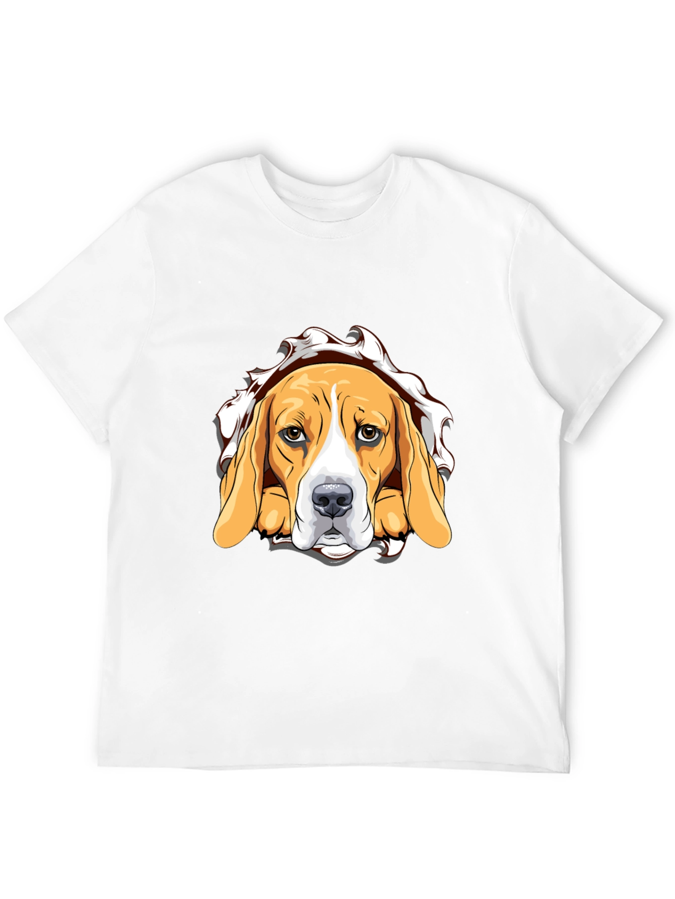 Beagle Dog Graphic Print Black T-Shirt