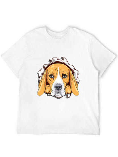 Beagle Dog Graphic Print Black T-Shirt