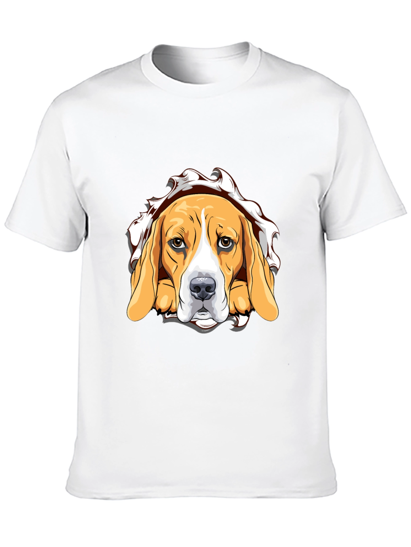 Beagle Dog Graphic Print Black T-Shirt