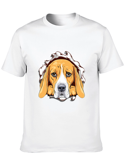 Beagle Dog Graphic Print Black T-Shirt