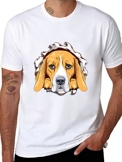 Beagle Dog Graphic Print Black T-Shirt