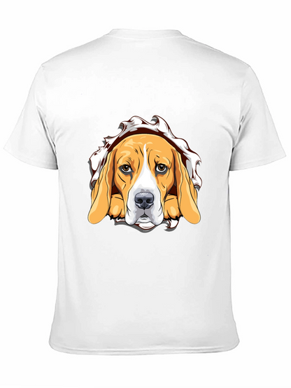 Beagle Dog Graphic Print Black T-Shirt