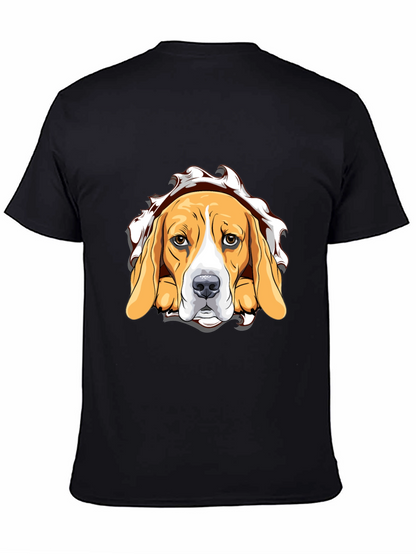 Beagle Dog Graphic Print Black T-Shirt