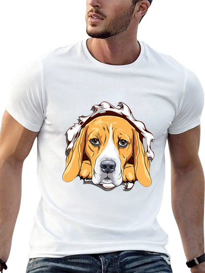 Beagle Dog Graphic Print Black T-Shirt