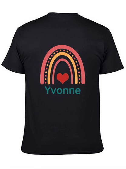Yvonne Rainbow Heart Graphic Tee - Black