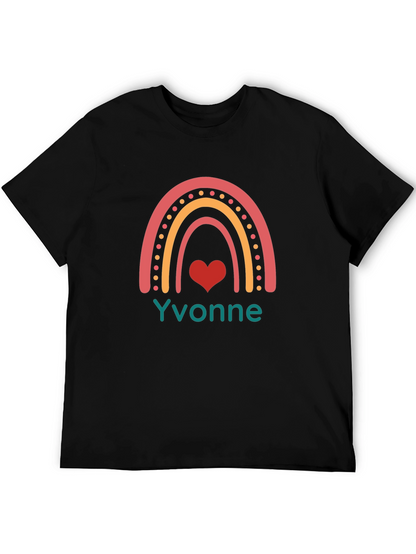 Yvonne Rainbow Heart Graphic Tee - Black